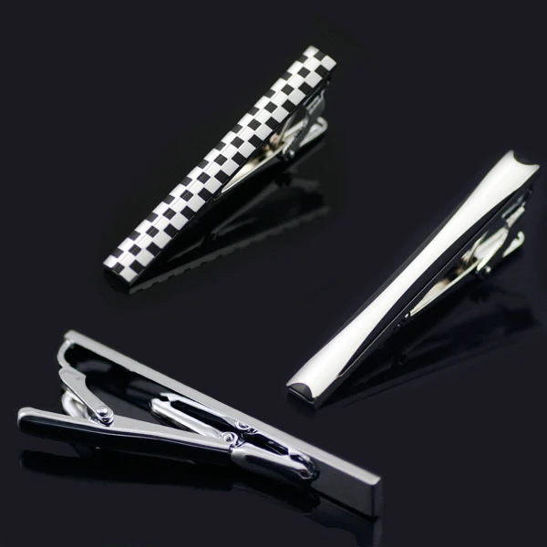 Hi Tie модный серебряный золотой зажим для галстука Pin Черный из нержавеющей стали