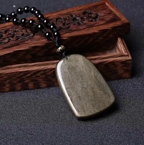 Ювелирные изделия Koraba из Китая натуральный Золотой обсидиан нефрит Гуань Гонг Юй