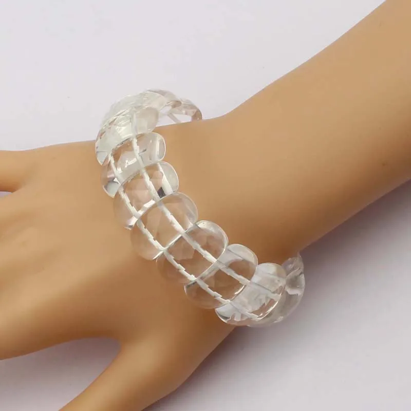 Белый Рок Кварцевый Камень бисер браслет натуральный камень для женщины одно из