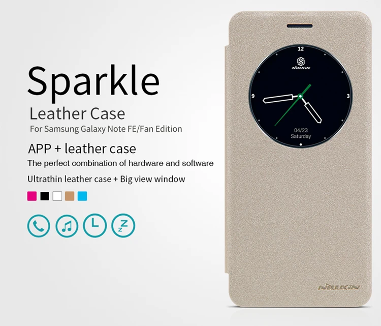 Чехол для samsung Galaxy Note FE(Fan Edition), чехол NILLKIN, блестящий, с окном, пробуждение, сон, кожаный чехол для Galaxy Note FE