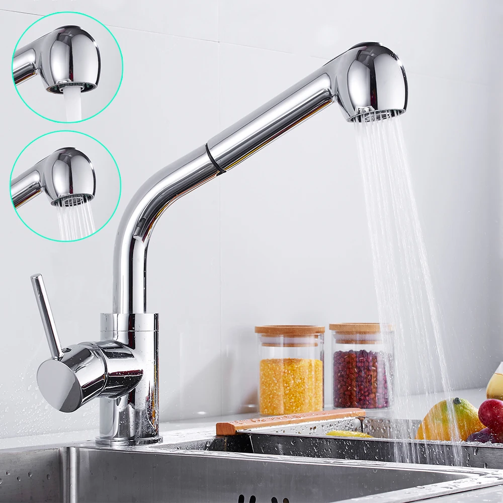 Вытащить кухня кран цинк ручка медь отвод кузова вращения смеситель Поворотный прочный Насадка На Смеситель одно отверстие обустройство дома
