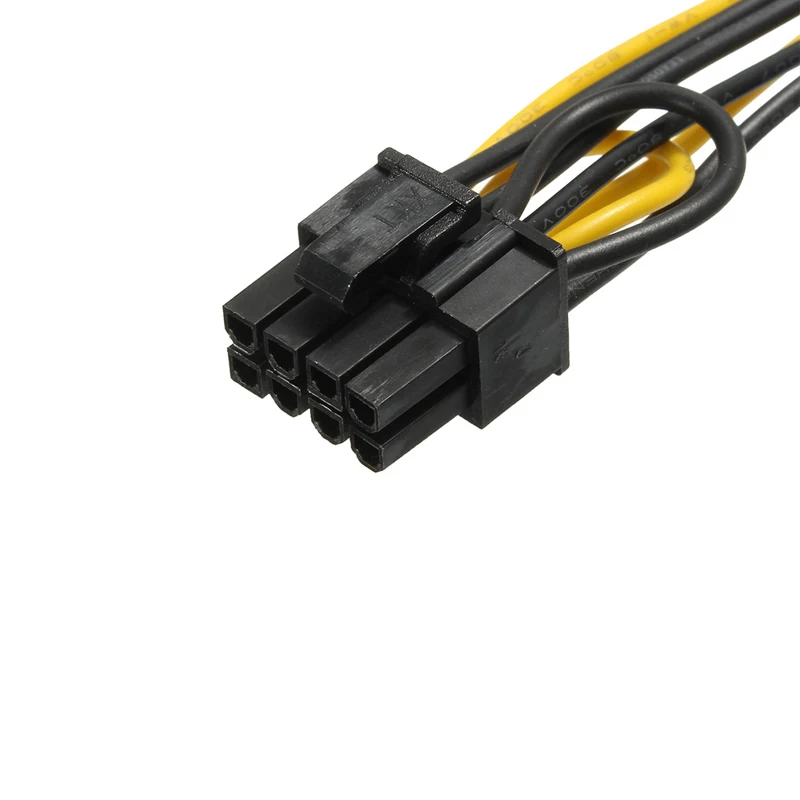 5 шт./лот 15-контактный SATA штекер к 8-контактному (6 + 2) PCI-E кабель питания 20 см до