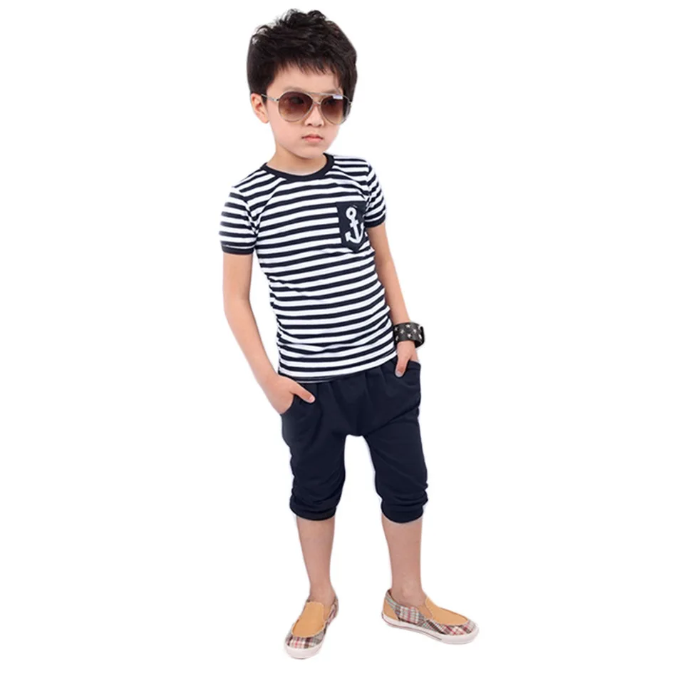 Новинка 2016 комплект из 2-х вещей повседневный спортивный костюм для мальчиков