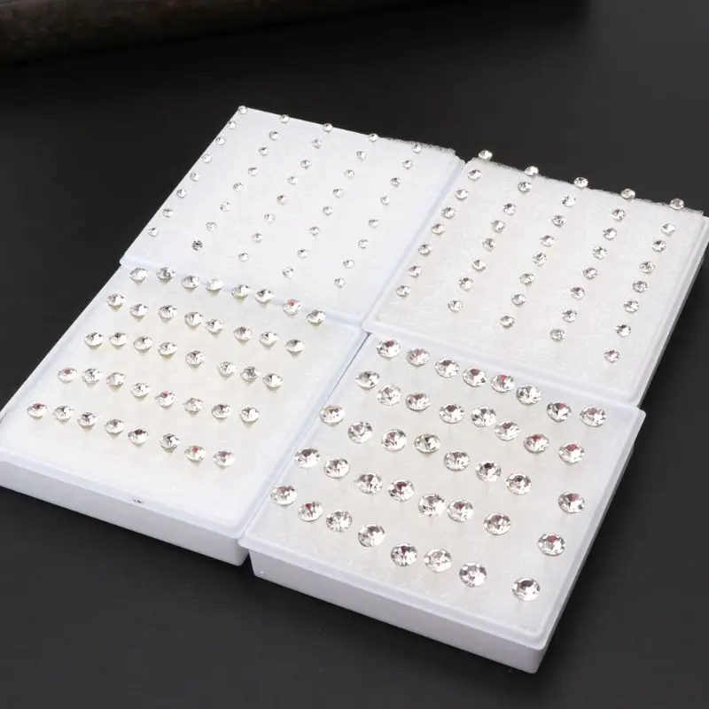 

20 Pairs Colorful Faux Rhinestone Plastic Ear Studs Hypoallergenic Earrings