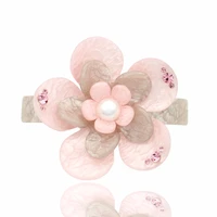 rose flower beauty hair barrette clip fashion pearl hair accessories jewelry ornament for women girls thick hair tiara bridal