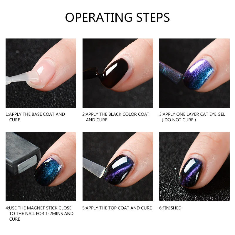 

9Pcs/lot Double-edged Starry Sky Cat Eye Strong Magnet Slice 3D Effect Magnetic Stick for UV Gel Polish Manicure Nail Art Tool