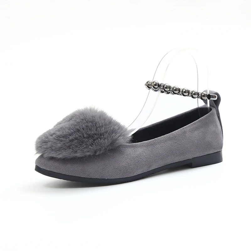 2016 Новый Бисероплетение квартиры зимние сапоги Мода Реального Меховой Обуви