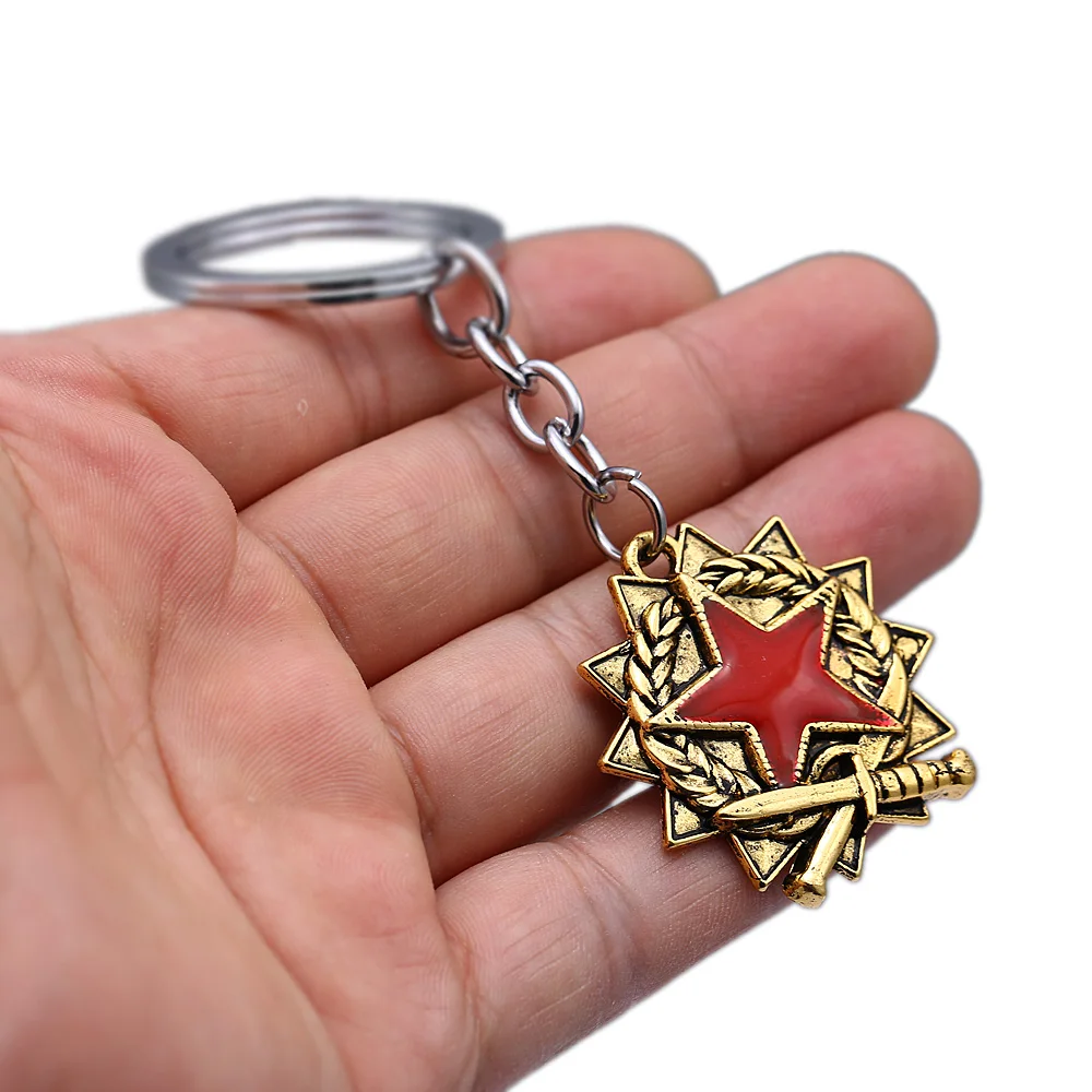 Новое поступление брелок игры вокруг CSGO пять звезд Медаль Знак Брелок меч красного золота Цвет Дизайн брелок