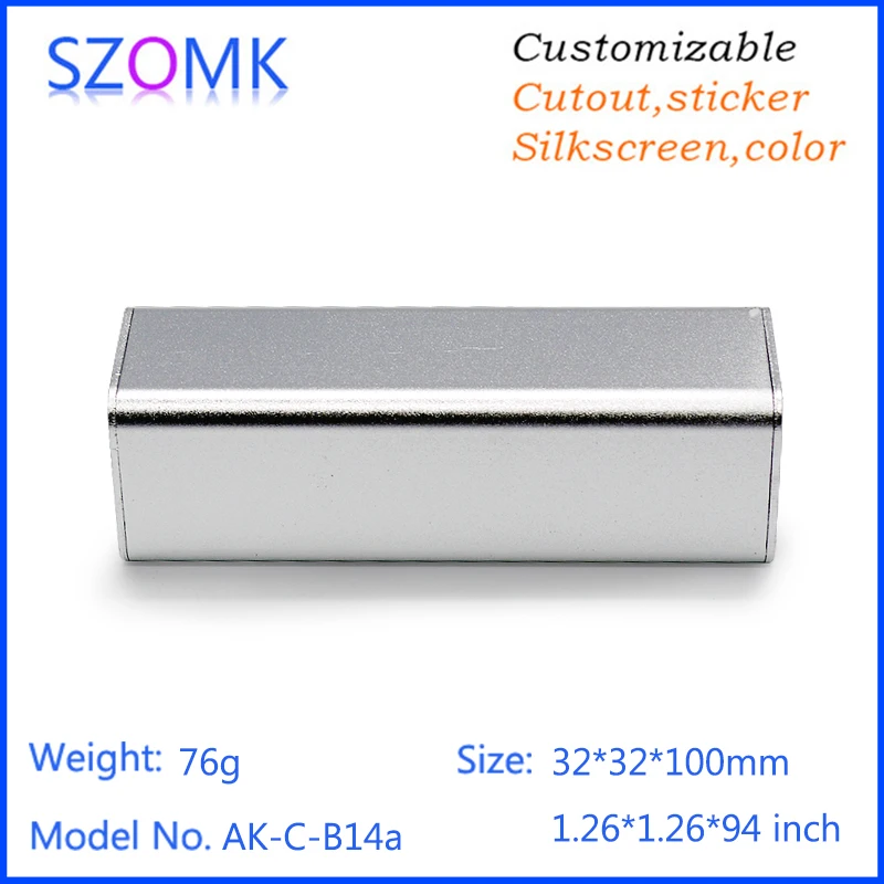 1 шт. алюминиевая Экструзионная коробка для ПП 32*32*100 мм|enclosures for electronics|enclosure diyenclosure
