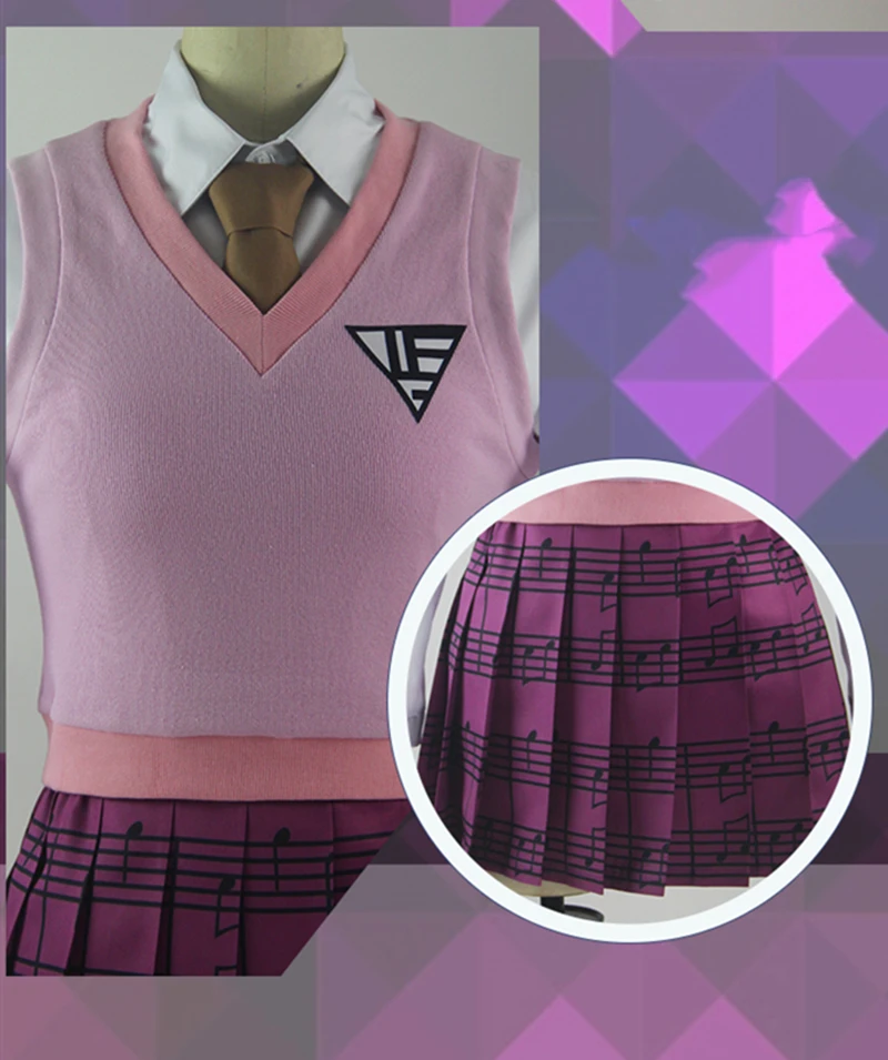 Аниме Danganronpa V3 Akamatsu kaede униформа косплей костюм для Хэллоуина вечеринки