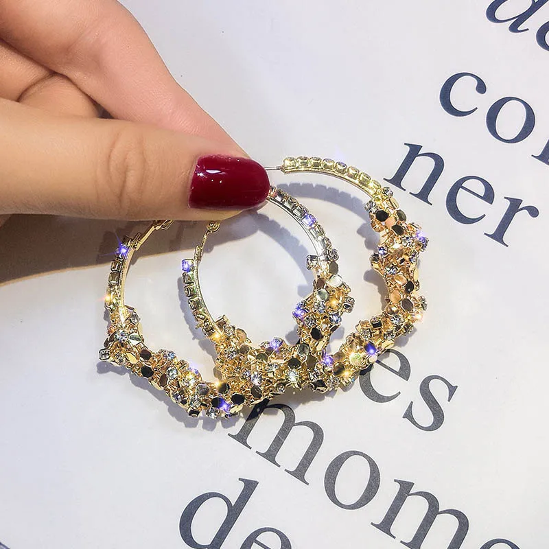Роскошные ювелирные изделия модные женские серьги-кольца с украшением в виде