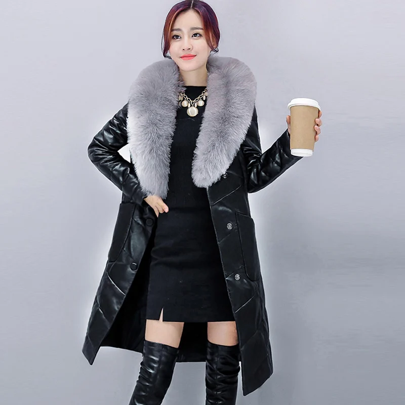 Женская куртка с меховым воротником KMETRAM тонкая теплая из искусственной овечьей