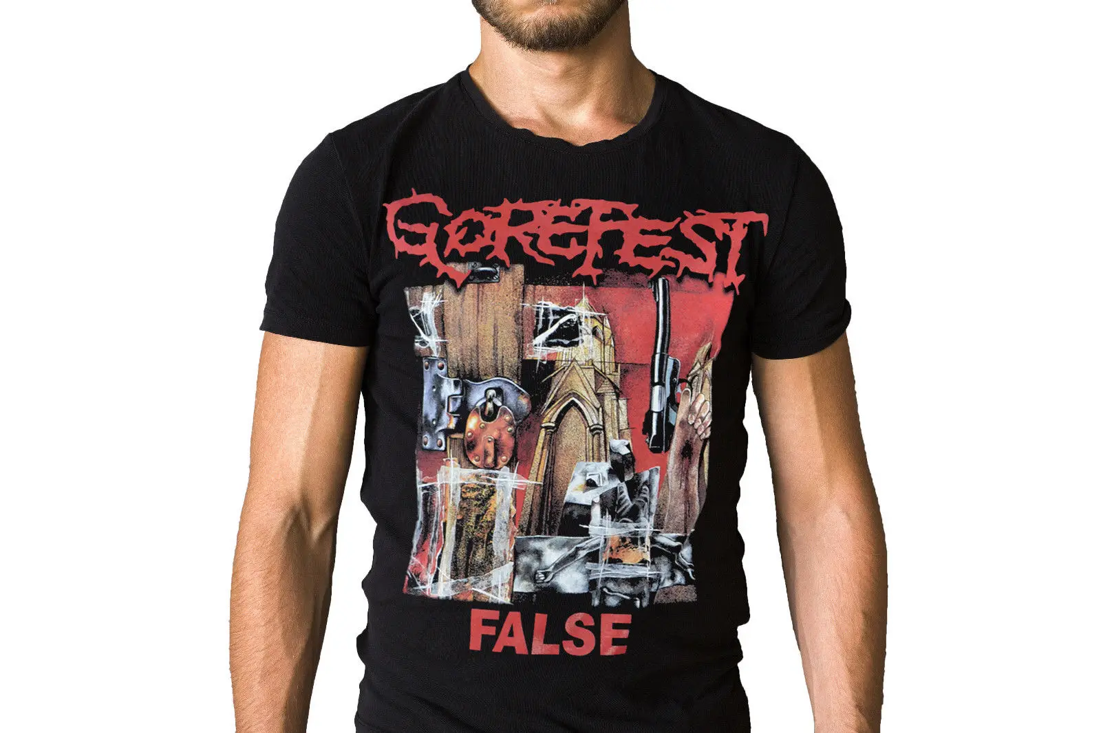 Коллегу по Gorefest группа накладные 1992 Обложка альбома футболка Новые 2018 Мода