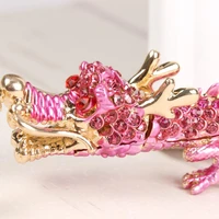new pink chinese long dragon cute crystal charm pendant purse handbag car key ring chain wedding party creative gift