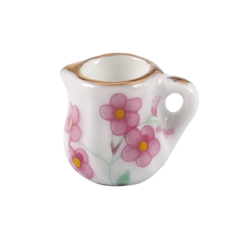 Кукольный домик розовый ромашка фарфор чайная крышка Набор чашек 15 шт. кукольный