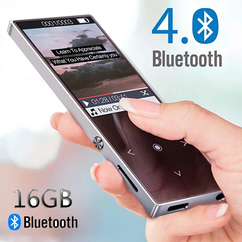 CHENFEC C8 металлический тонкий 16 Гб MP4 музыкальный плеер Bluetooth 1 8 дюймов Mp4 с FM