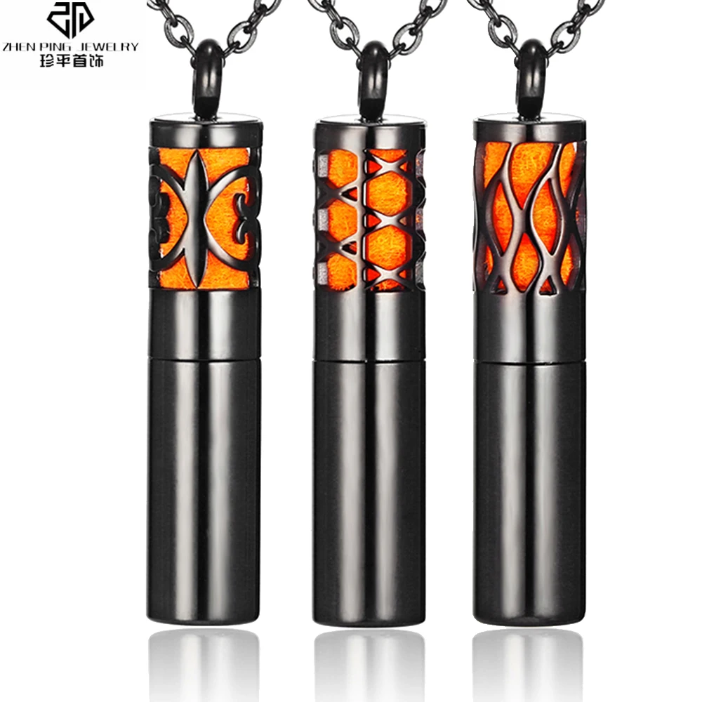 Черный Ароматерапевтический диффузор контейнер для эфирного масла кулон из