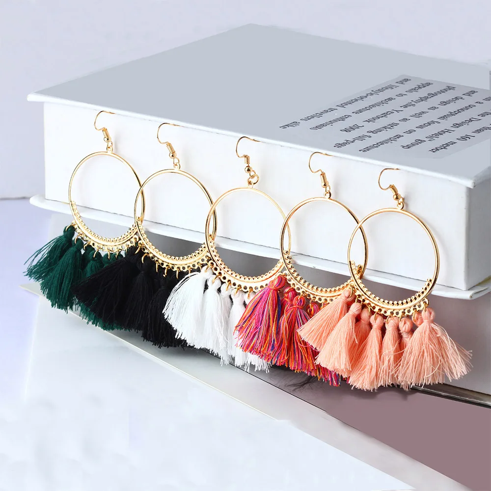 Винтажные длинные богемные серьги в виде капель 2018 для женщин женские кисточки