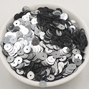 10 г 6 мм plana redonda PVC lentejuelas costura artesanal lentejuelas para Decoracion la boda Vestido zapato tapas DIY accesorio - Цвет: silver