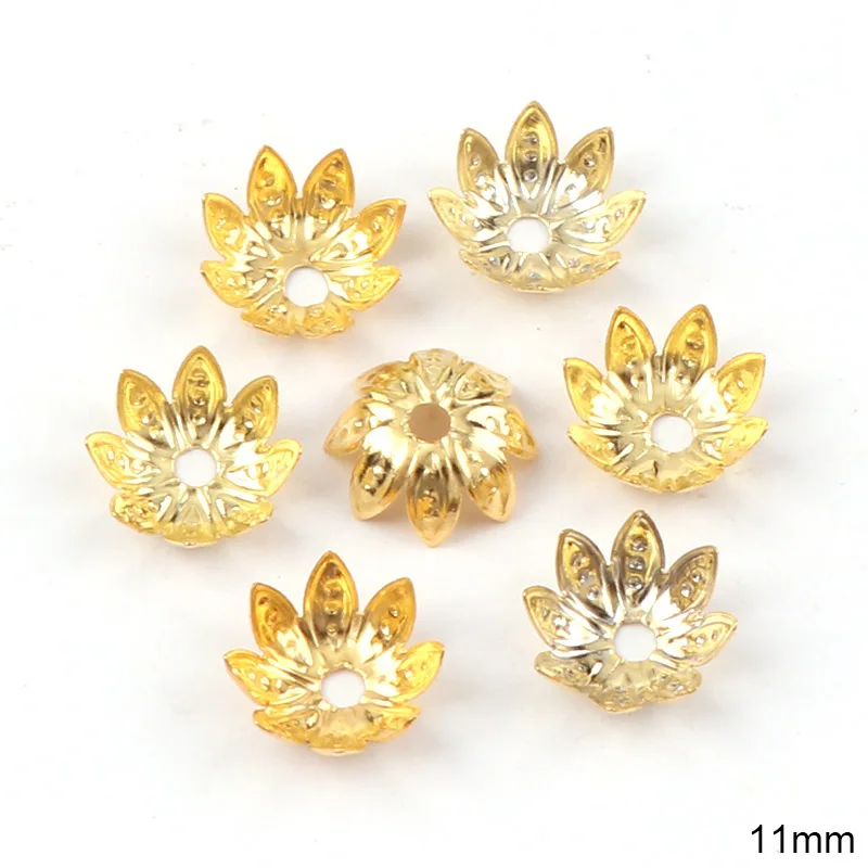 Блестящие винтажные филигранные Металлические Полые бусины разделители 11 мм