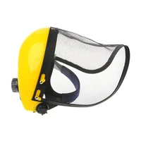 safety helmet hat with full face mesh visor for logging brushcutter forestry protection mesh safety helmet mower 1pc