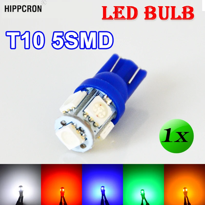 Бегемот 1 X T10 5SMD светодиодный светильник 168 194 W5W Автомобильные фары 5050 SMD