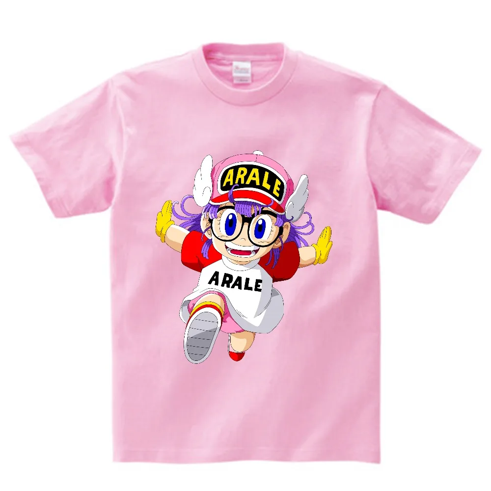 С персонажами из аниме Arale Футболка с принтом для мальчиков топы короткими