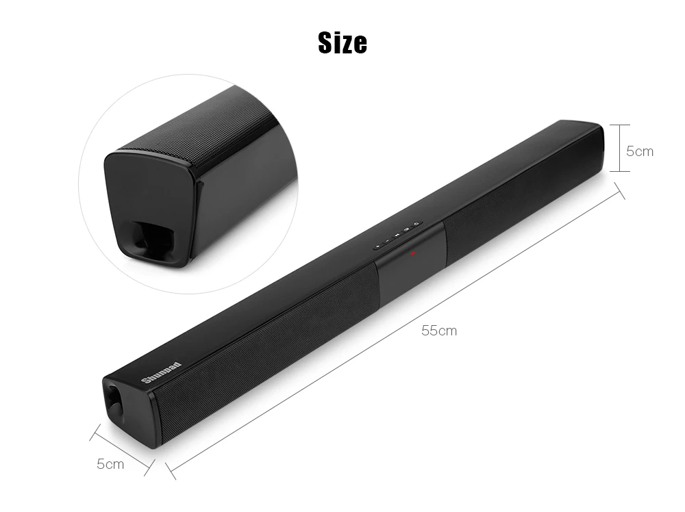 Shunpad Портативный Беспроводной Bluetooth Soundbar Динамик телевидения Сабвуфер Звук с