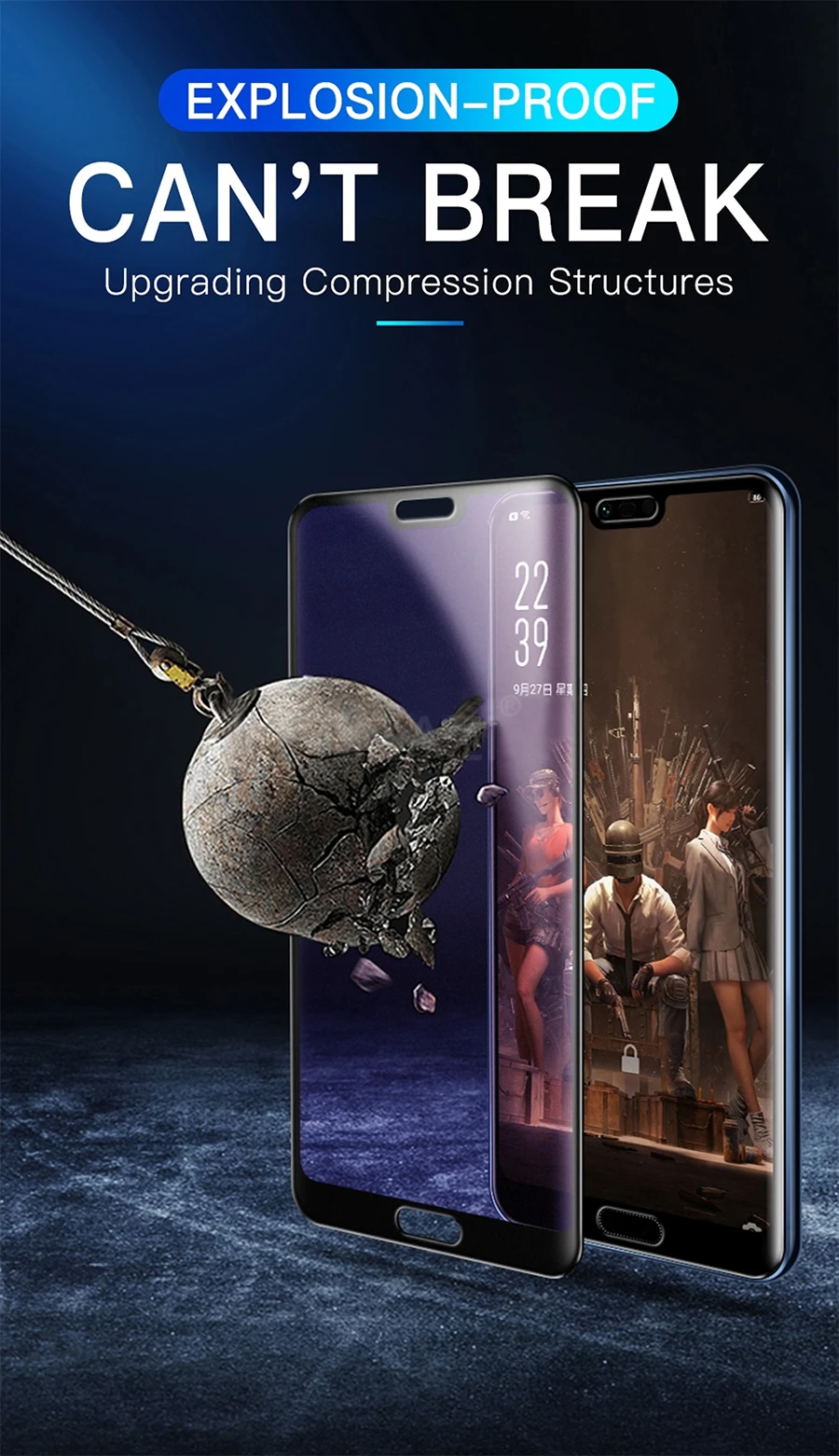Полное покрытие матовое закаленное стекло для huawei P20 Pro P30 Lite mate 20 20X Nova 3 3i защита экрана от синего излучения светильник
