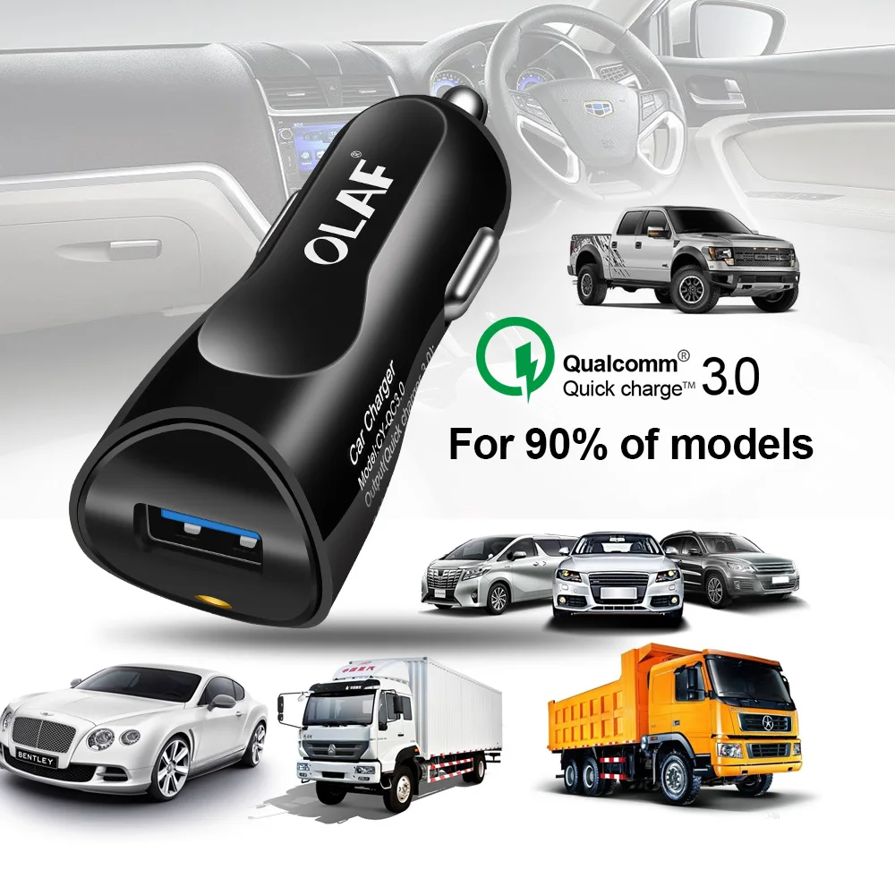 Автомобильный Зарядное устройство 3A Quick Charge 3,0 USB Зарядное устройство», «Олаф» для мобильных телефонов Зарядное устройство для iPhone х samsung S9 Xiaomi быстрый автоматический адаптер зарядного устройства