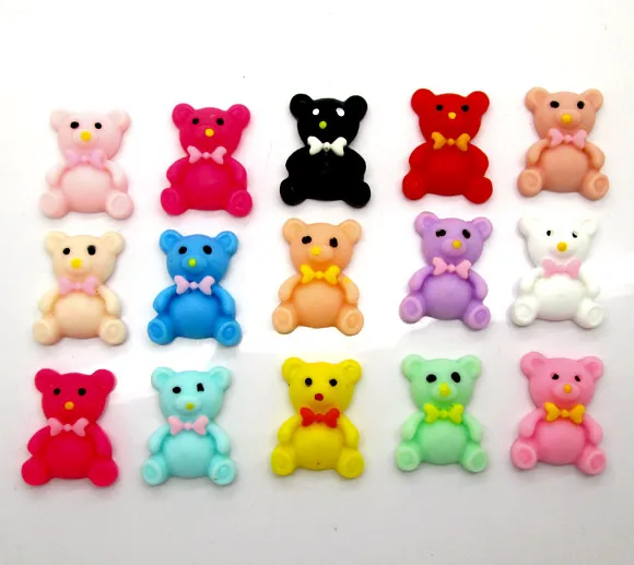 30 шт. медведи из смолы украшения поделки плоская задняя сторона кабошон
