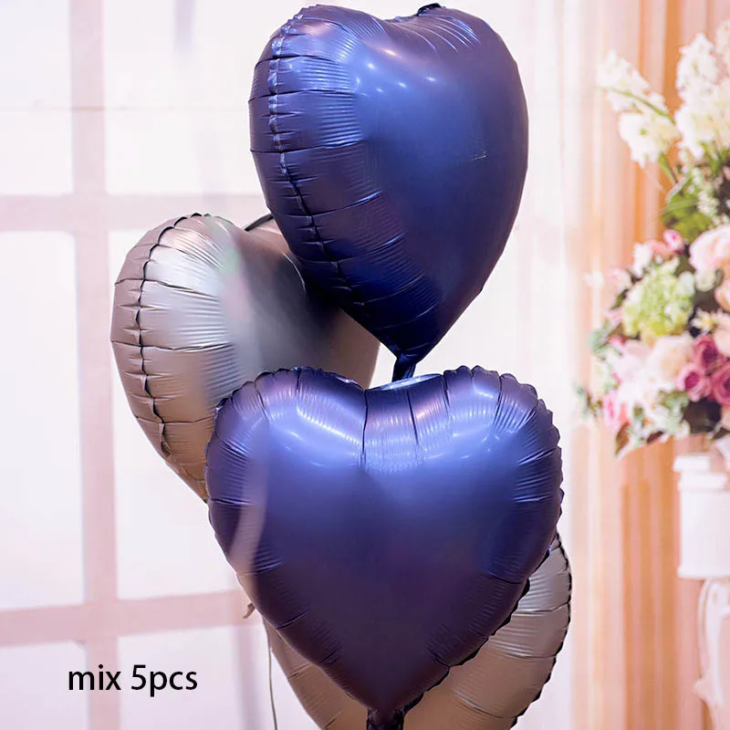 5pcs mix Чернильные синие латексные шары Металлические Синие фольгированные воздушные шары надувные свадебные украшения воздушный шар с надписью "Happy Birthday" Вечерние воздушные шары - Цвет: 5pcs mix