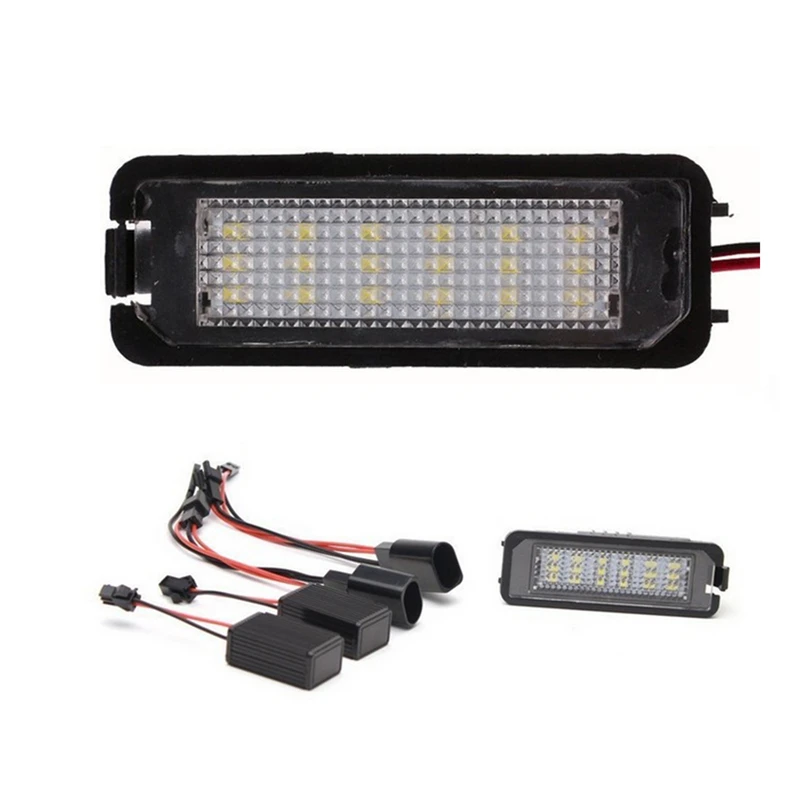 KEYECU 2 шт. 6500K белый светодиодный фонарь для номерного знака 18SMD в сборе Vw Golf 4 5 6 7 Polo
