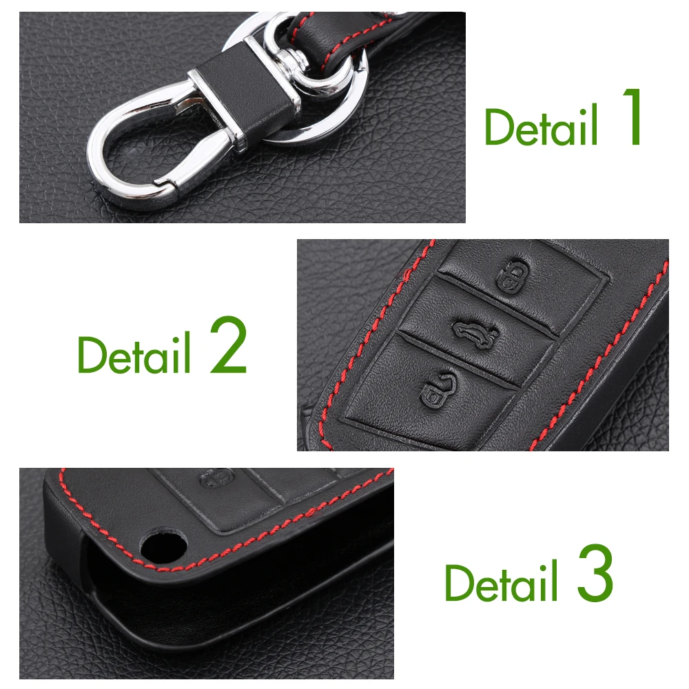 Кожаный чехол для ключей VCiiC Volkswagen VW Golf GTE GTI MK7/Tiguan Touran 2017 Skoda Octavia A7 Seat Leon Ibiza|key cover