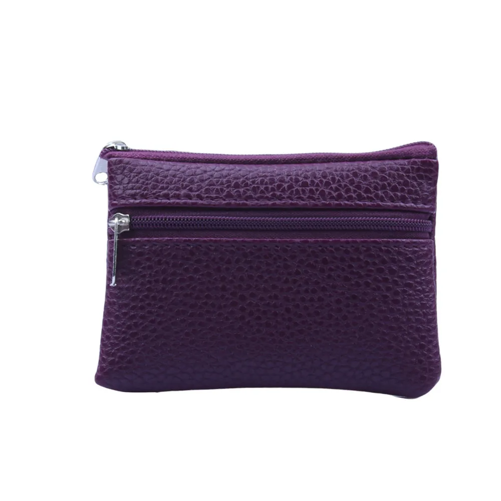 Purple Xiniu женский винтажный кошелек из искусственной кожи на молнии, клатч, модный короткий маленький кошелек для монет, дизайн, мягкий однотонный квадратный кошелек - Цвет: Purple