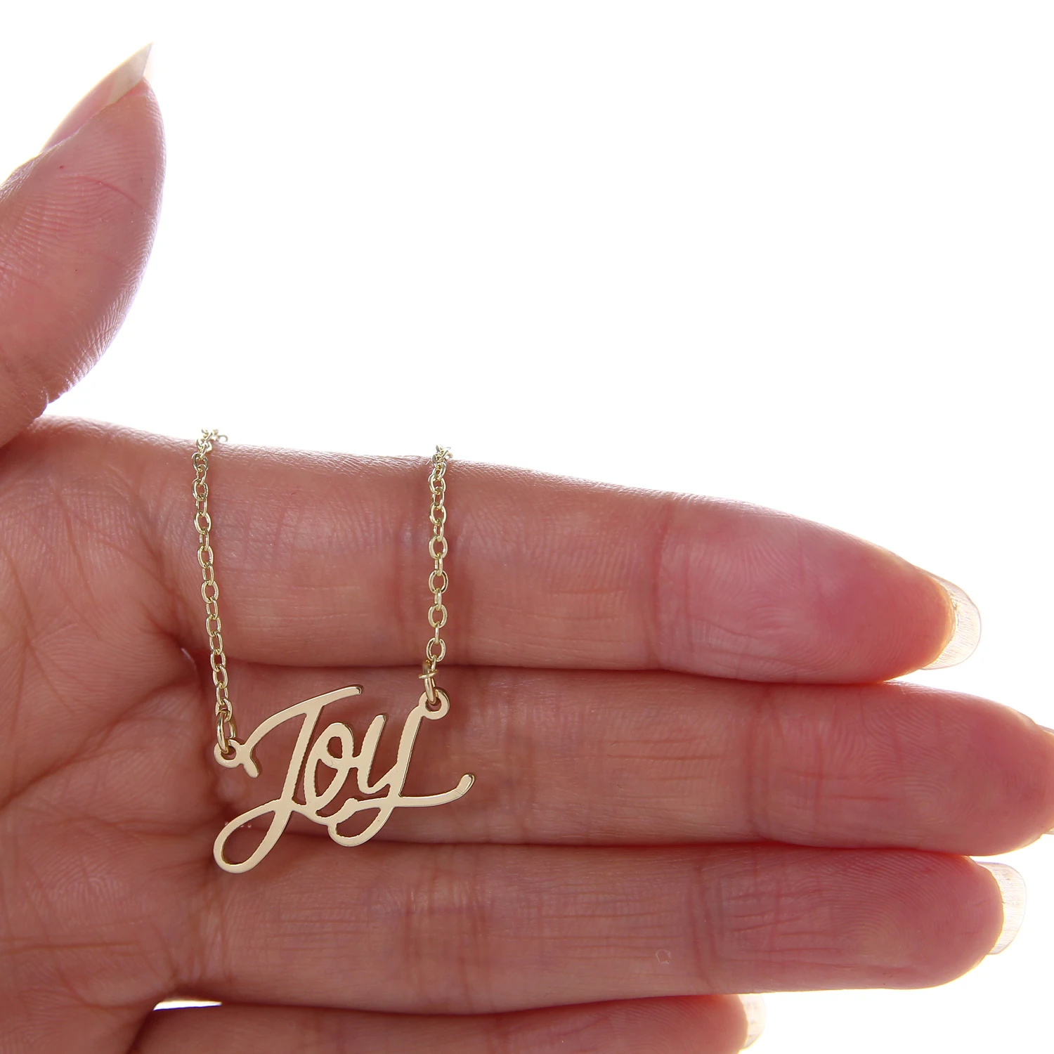 Модное ожерелье из нержавеющей стали + браслет набор &quotJoy&quot надпись Золотое