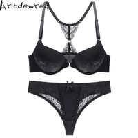 women sexy floral lace front closure underwear y line straps bra sets plus size bra and thong set for lady