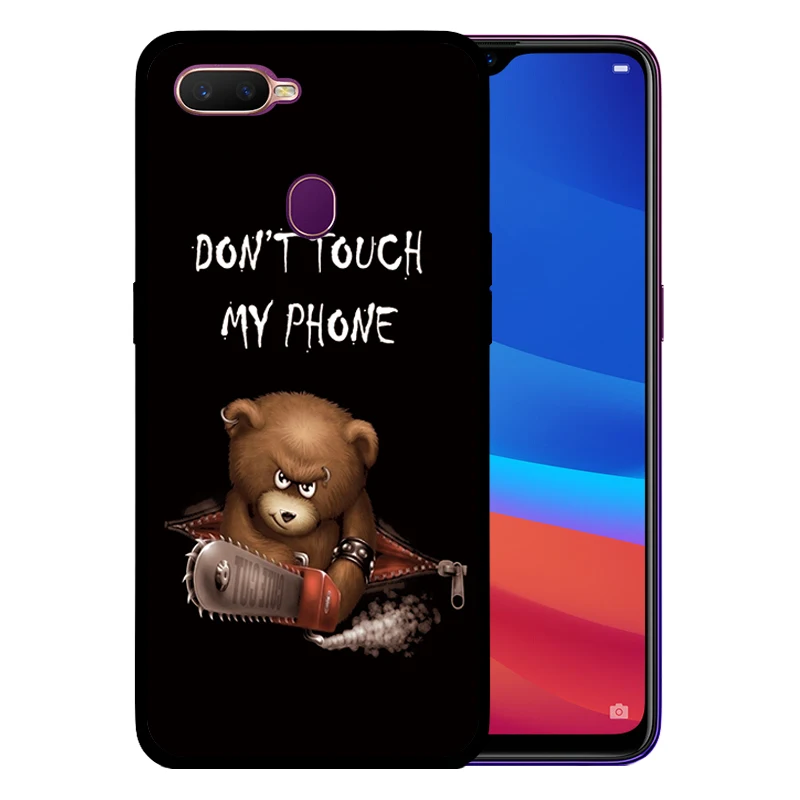 Soft Silicone Black Case for OPPO A9 A5 A3 A83 A7X A3S A7 Durable Don't Touch My Phone Cover | Мобильные телефоны и