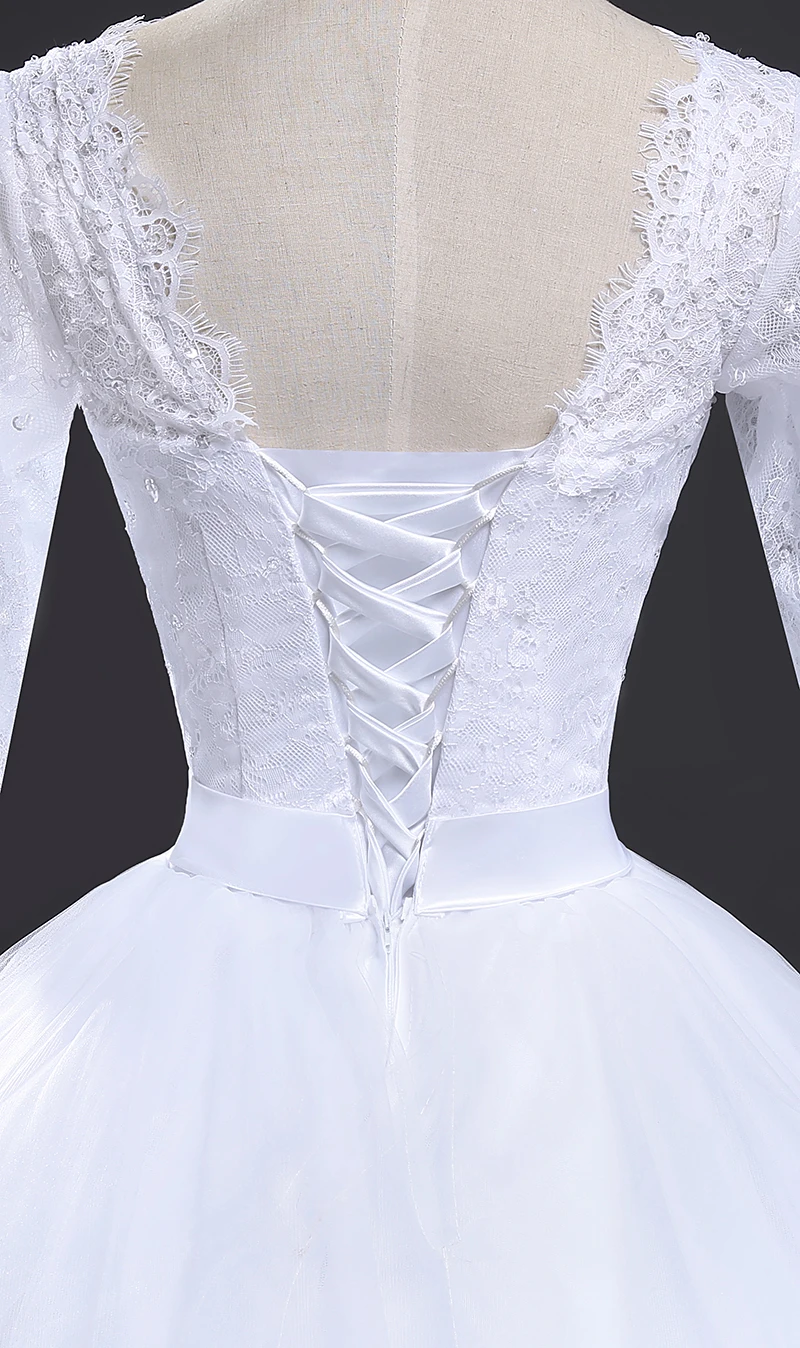 Fansmile Vestido de Noiva кружевное бальное свадебное платье размера плюс свадебные платья Robe de Mariage FSM-013F