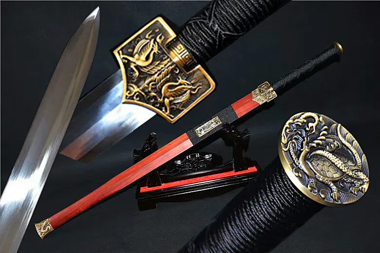 110 см китайский Wushu меч 8 сторон Han Jian двойной край 1095 дюйма высокая яркость