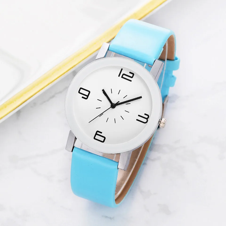 Повседневные модные женские часы монохромный белый цифровой циферблат ремень