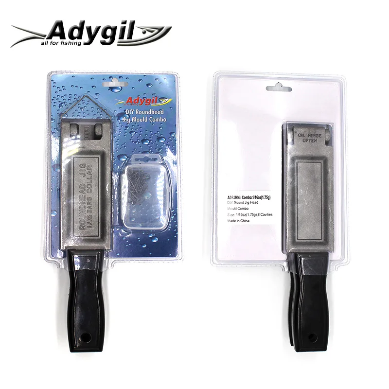 Adygil DIY рыболовные круглоголовые джига плесени adrjhm/разные комбо 1/16 унций(1,75 г) 8 стаканчики для минеральных водов - Цвет: silvery