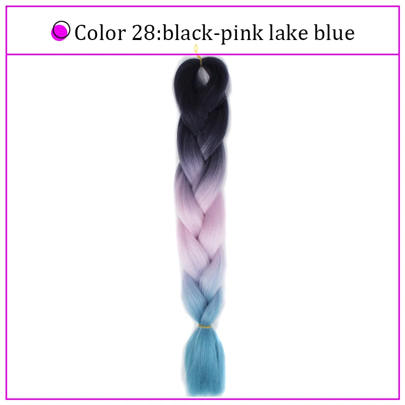 Yiyaobess Synthetic Ombre Braiding Hair Crochet Jumbo Braids Hair Extension 100g 24inch Black African Braids Pigtail Hair - Цвет: Омбре