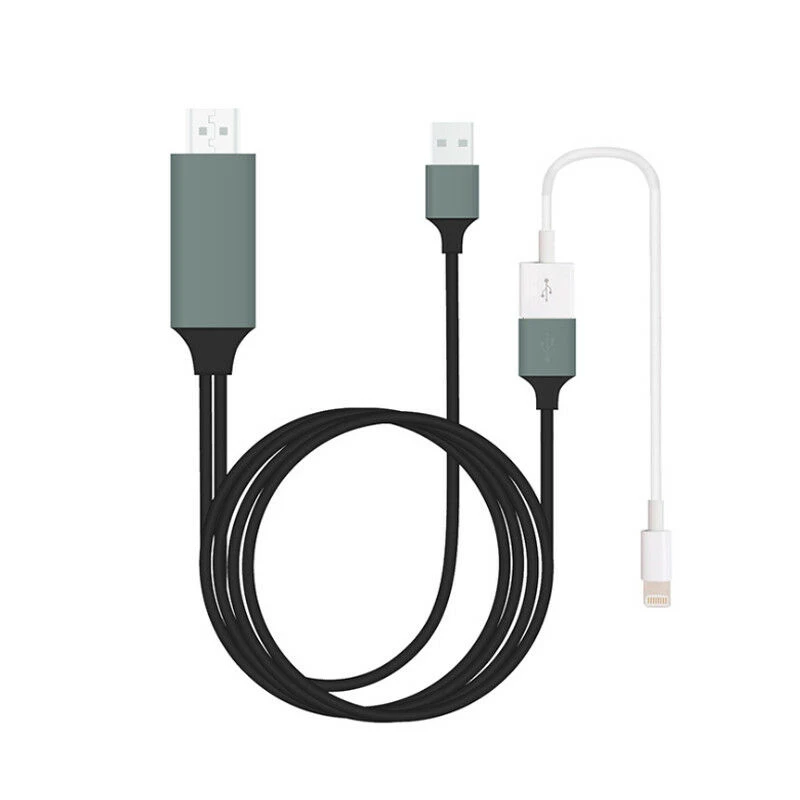 Черный HDMI зеркальный смарт-кабель HD tv AV телефон к ТВ адаптер для iPhone/iPad/Android - Цвет: Черный