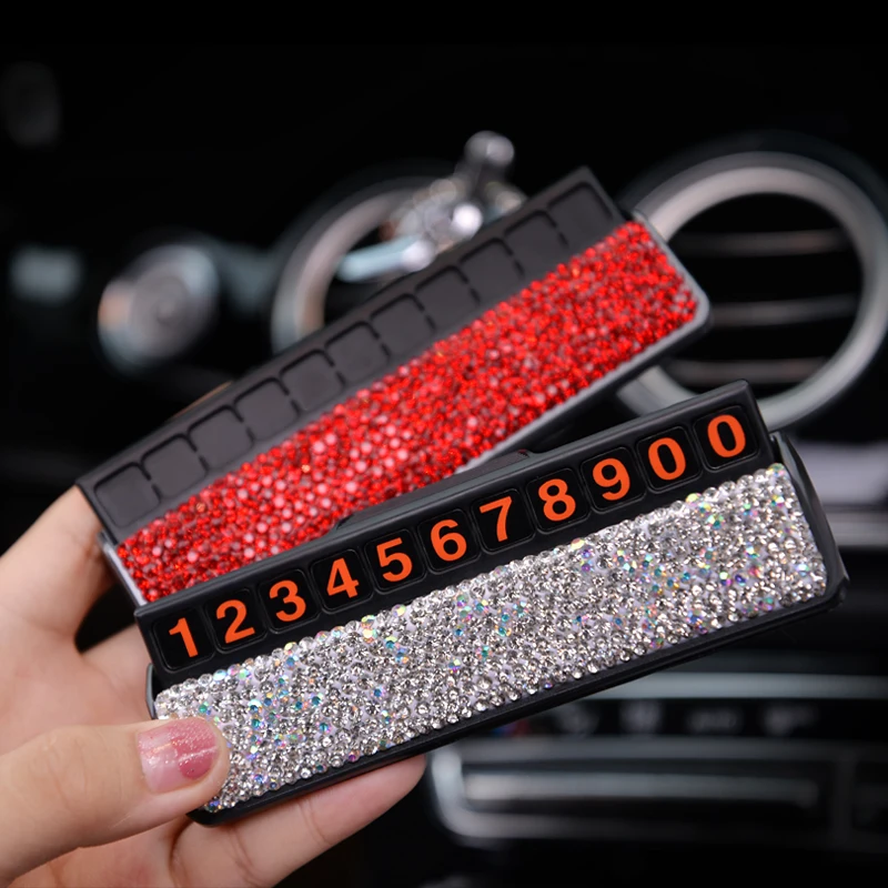 Роскошный автомобильный Стайлинг со стразами серебристая карточка для