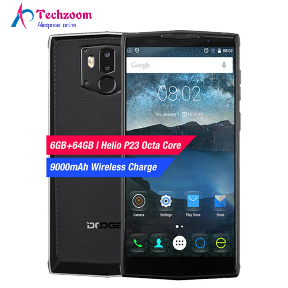 2018 Новый DOOGEE BL9000 смартфон 6 ГБ 64 Helio P23 Восьмиядерный 5V5A Flash Charge 9000 мАч Беспроводной