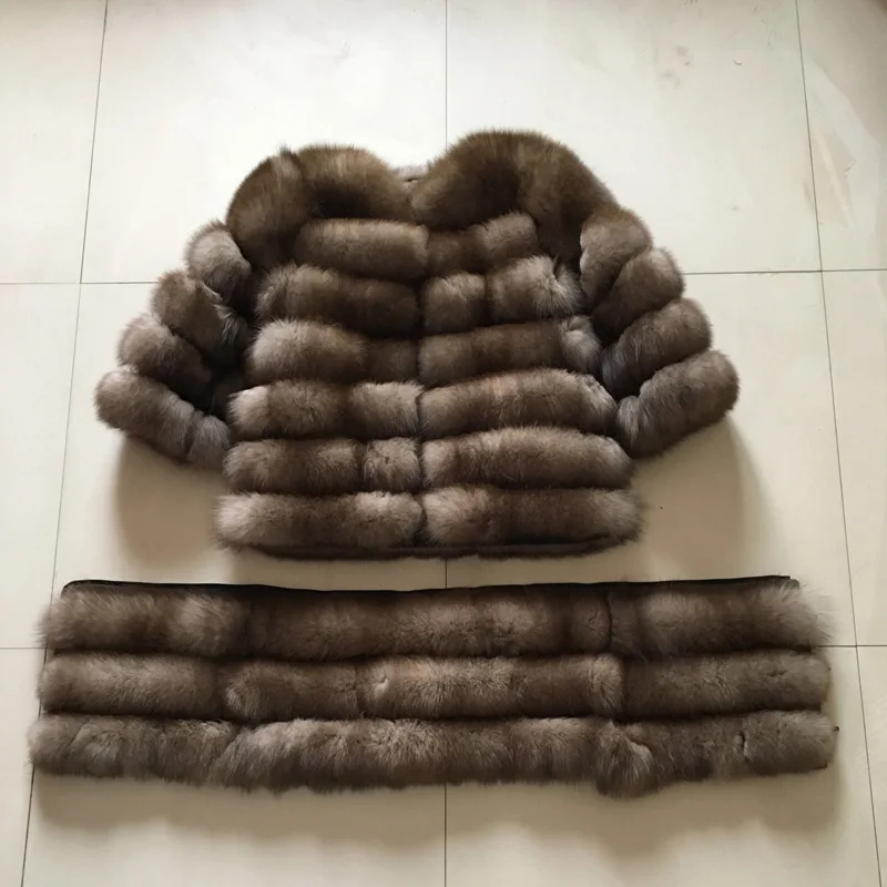100% натуральный Лисий мех высокое качество меховое пальто из итальянского