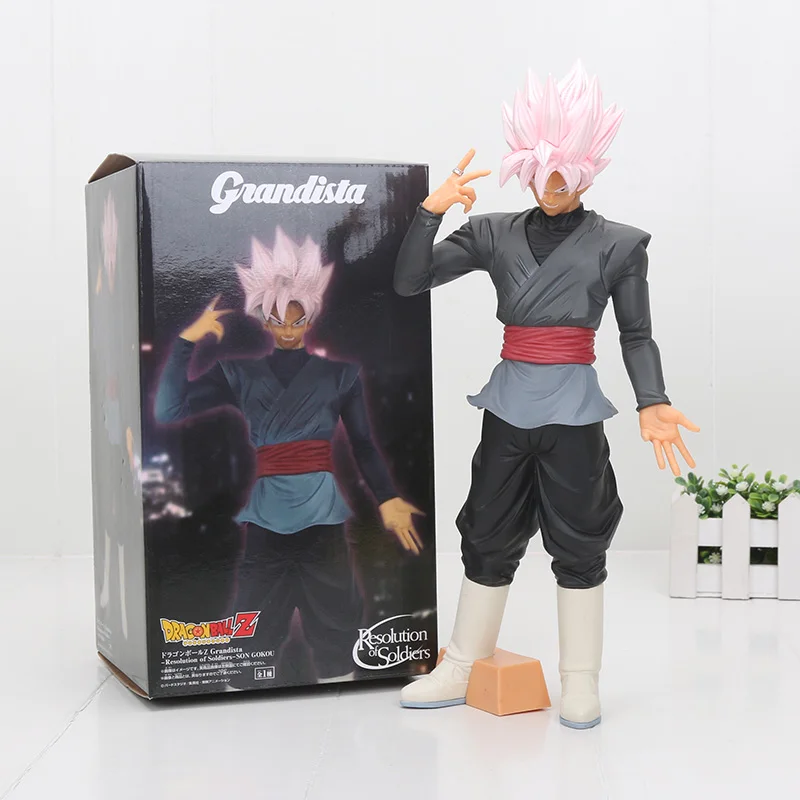Black goku box 32cm 23-31 см Dragon Ball Z Grandista ROS разрешение солдат черный Сон Гоку Гохан Вегета ПВХ фигурка Коллекционная модель игрушки - Цвет: Black goku box 32cm