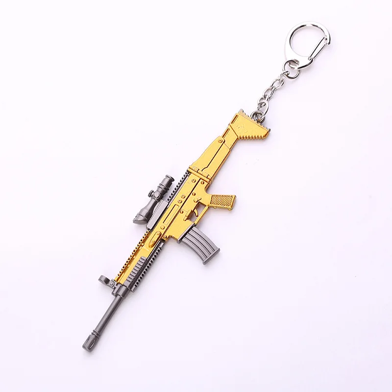 Game PUBG Action Figures 98K AWM Playerunknown's Battlegrounds Props Alloy Armor Model Key Chain Chicken Dinner for Gift | Игрушки и