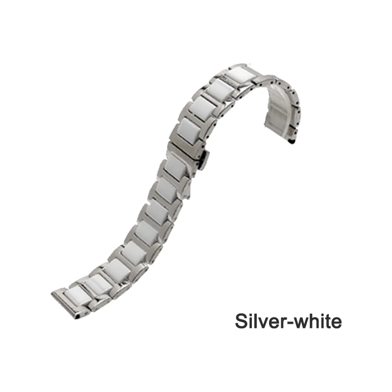 silver-white Керамический ремешок для часов из нержавеющей стали, быстросъемный ремешок для huawei Watch GT, сменный ремешок для huawei Honor, волшебный браслет на запястье - Цвет: silver-white